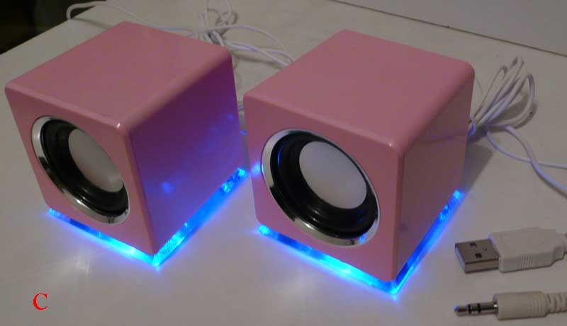 Design mini USB Lautsprecher Boxen Laptop PC in Rosa